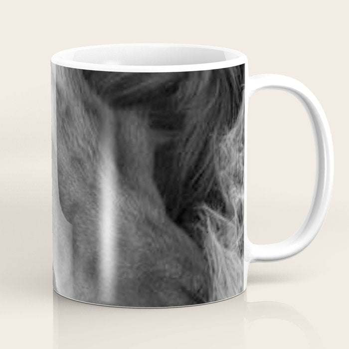 Even Lions Have Bad Days - The Lion Sleeps Tonight black and white photograph  Coffee Mug Gallery Image 1