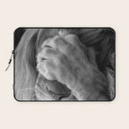 Even Lions Have Bad Days - The Lion Sleeps Tonight black and white photograph  Laptop Sleeve Gallery Image 1