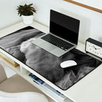 Even Lions Have Bad Days - The Lion Sleeps Tonight black and white photograph  Desk Mat Gallery Image 2