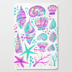 Painted Seashells - Periwinkle & Mint Cutting Board Gallery Image 1