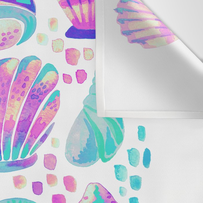 Painted Seashells - Periwinkle & Mint Wall Tapestry Gallery Image 3