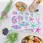 Painted Seashells - Periwinkle & Mint Cutting Board Gallery Image 2