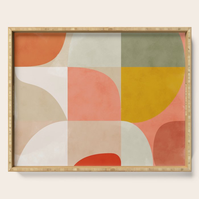 Shapes abstract pastel II Serving Tray Gallery Image 1