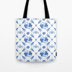 Floral Pleasure blue B Tote Bag Gallery Image 1