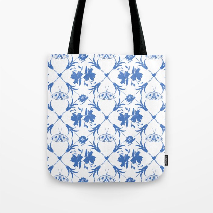 Floral Pleasure blue B Tote Bag Gallery Image 1