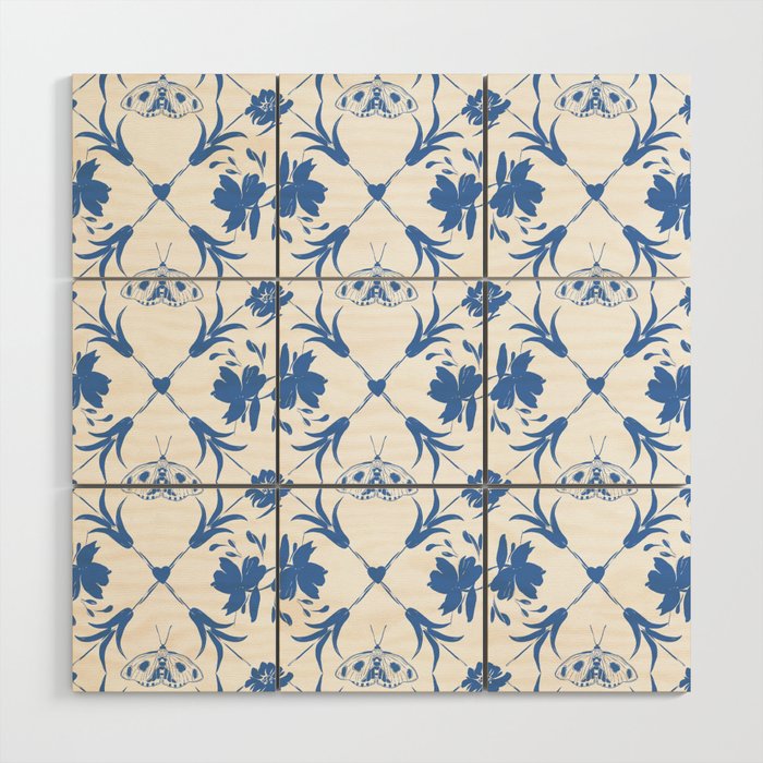 Floral Pleasure blue B Wood Wall Art Gallery Image 1