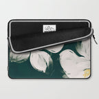 White Flowers On Green Laptop Sleeve Gallery Image 2