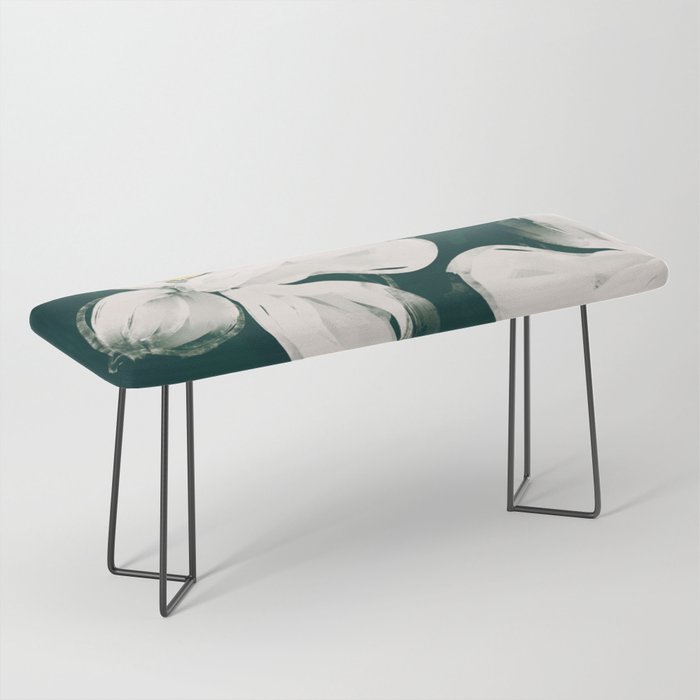 White Flowers On Green Bench Gallery Image 1