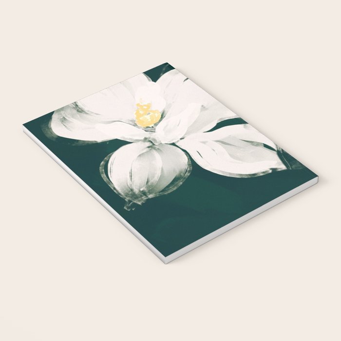 White Flowers On Green Notebook Gallery Image 3