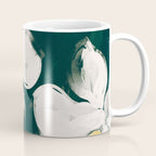 White Flowers On Green Coffee Mug Gallery Image 1