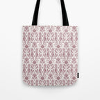 Seahorse Damask  Lilac Purple Tote Bag Gallery Image 1