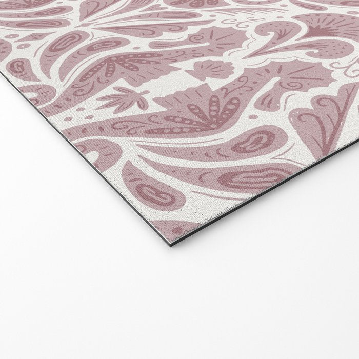 Seahorse Damask  Lilac Purple Welcome Mat Gallery Image 2