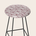 Seahorse Damask  Lilac Purple Stool Gallery Image 2