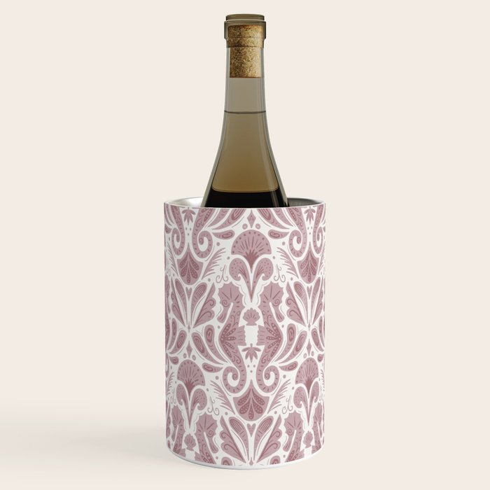 Seahorse Damask  Lilac Purple Wine Chiller Gallery Image 3