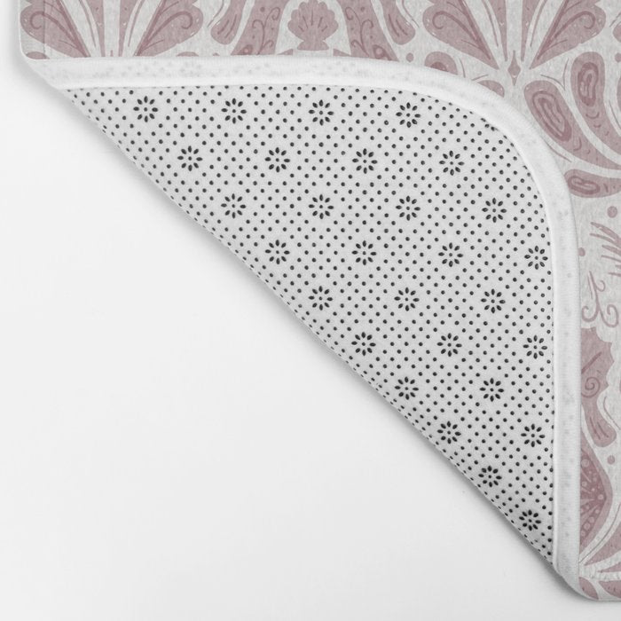 Seahorse Damask  Lilac Purple Bath Mat Gallery Image 2