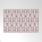 Seahorse Damask  Lilac Purple Welcome Mat Gallery Image 1