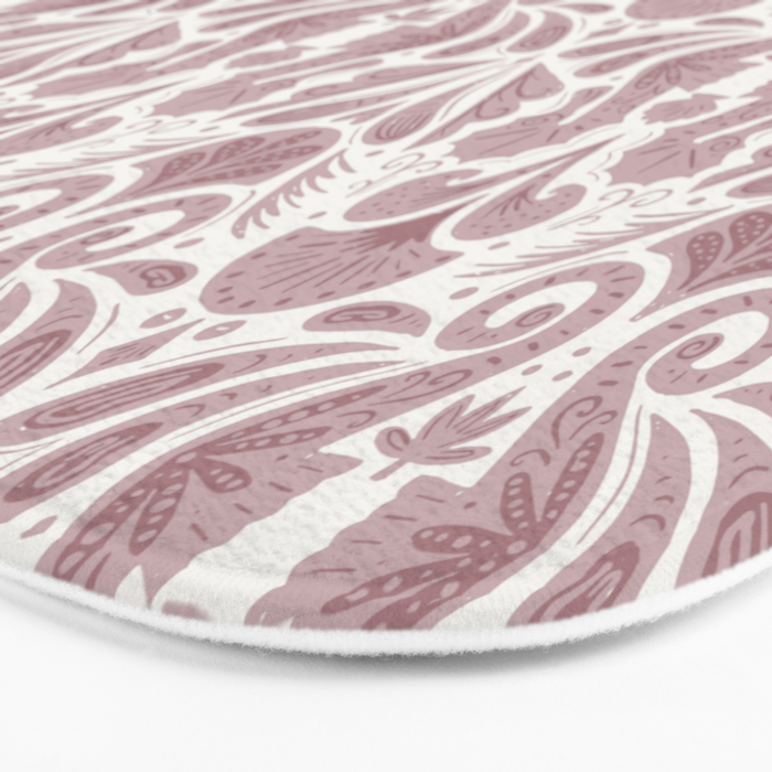Seahorse Damask  Lilac Purple Bath Mat Gallery Image 3