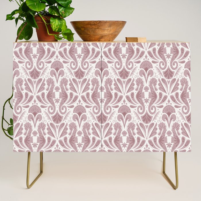 Seahorse Damask  Lilac Purple Credenza Gallery Image 1