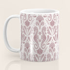Seahorse Damask  Lilac Purple Coffee Mug Gallery Image 3