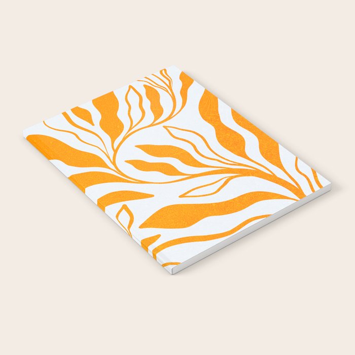 Endless Leaf Summer Illustration 1 Tangerine on pastel blue Notebook Gallery Image 1