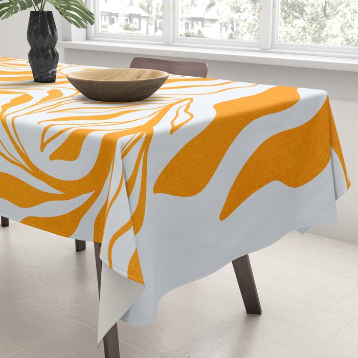 Endless Leaf Summer Illustration 1 Tangerine on pastel blue Tablecloth Gallery Image 3