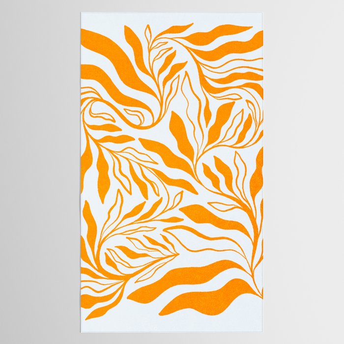 Endless Leaf Summer Illustration 1 Tangerine on pastel blue Tablecloth Gallery Image 2
