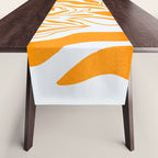 Endless Leaf Summer Illustration 1 Tangerine on pastel blue Table Runner Gallery Image 1