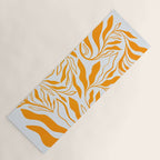 Endless Leaf Summer Illustration 1 Tangerine on pastel blue Yoga Mat Gallery Image 1