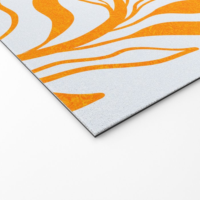 Endless Leaf Summer Illustration 1 Tangerine on pastel blue Welcome Mat Gallery Image 2