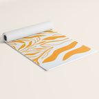 Endless Leaf Summer Illustration 1 Tangerine on pastel blue Yoga Mat Gallery Image 2