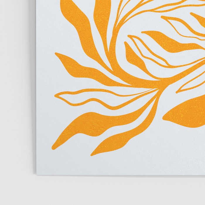 Endless Leaf Summer Illustration 1 Tangerine on pastel blue Poster Gallery Image 3