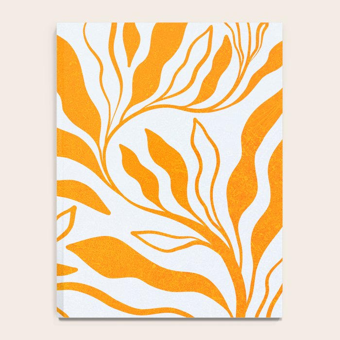Endless Leaf Summer Illustration 1 Tangerine on pastel blue Notebook Gallery Image 4