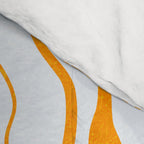 Endless Leaf Summer Illustration 1 Tangerine on pastel blue Comforter Gallery Image 4
