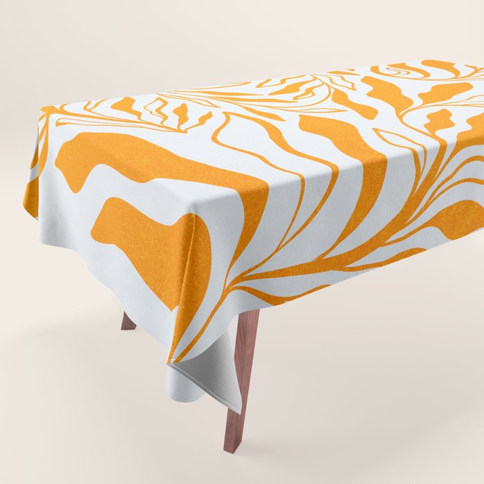 Endless Leaf Summer Illustration 1 Tangerine on pastel blue Tablecloth Gallery Image 1