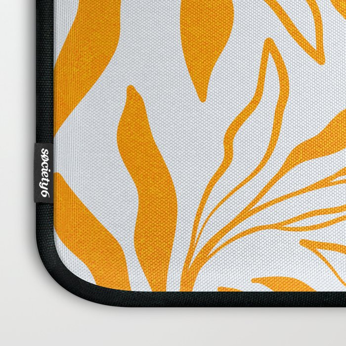 Endless Leaf Summer Illustration 1 Tangerine on pastel blue Laptop Sleeve Gallery Image 3