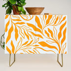 Endless Leaf Summer Illustration 1 Tangerine on pastel blue Credenza Gallery Image 1