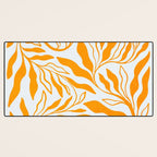 Endless Leaf Summer Illustration 1 Tangerine on pastel blue Desk Mat Gallery Image 3