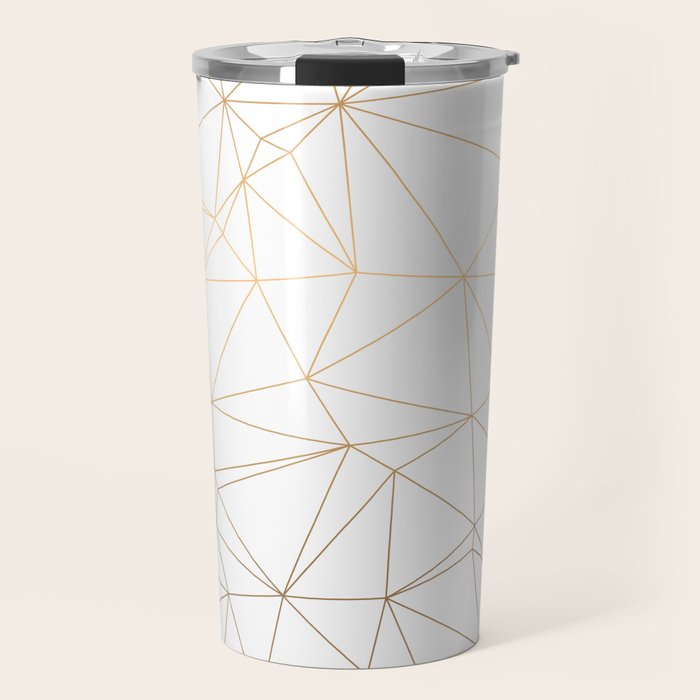 Geometric Gold Minimalist Design Travel Mug Gallery Image 1