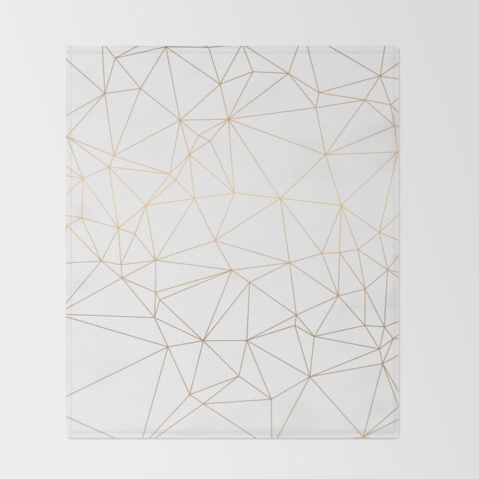 Geometric Gold Minimalist Design Throw Blanket Gallery Image 2