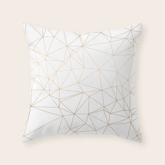 Geometric Gold Minimalist Design Throw Pillow Gallery Image 1