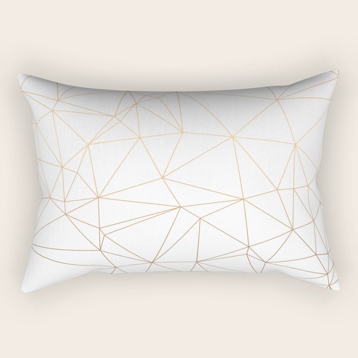 Geometric Gold Minimalist Design Rectangular Pillow Gallery Image 2