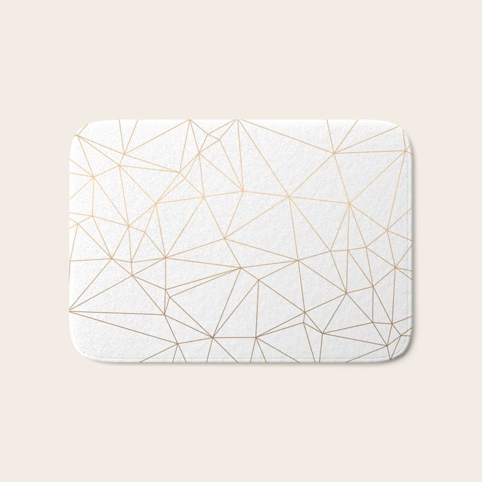 Geometric Gold Minimalist Design Bath Mat Gallery Image 1