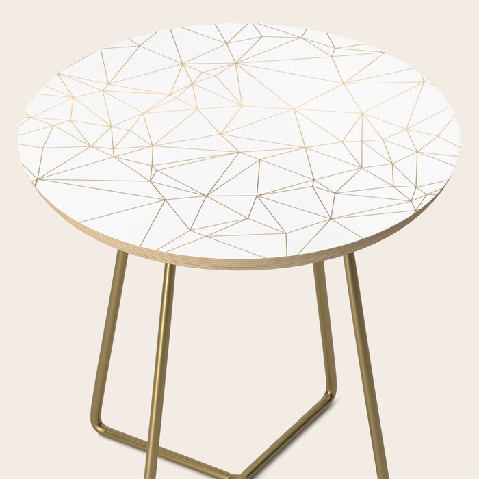 Geometric Gold Minimalist Design Side Table Gallery Image 2