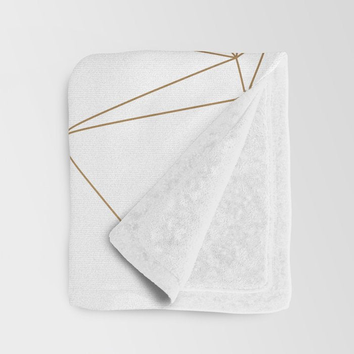Geometric Gold Minimalist Design Throw Blanket Gallery Image 3