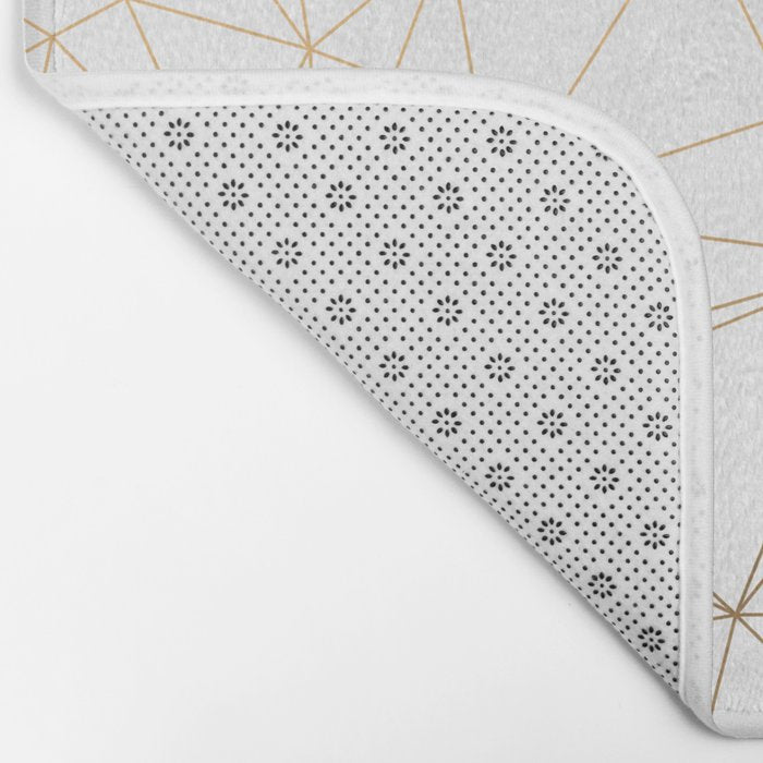 Geometric Gold Minimalist Design Bath Mat Gallery Image 2