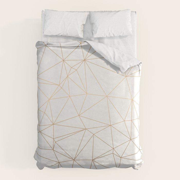 Geometric Gold Minimalist Design Duvet Cover Gallery Image 6