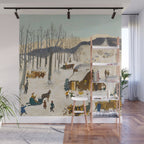 Anna Mary Robertson 'Grandma' Moses Sugaring Off American Folk Art Wall Mural Gallery Image 1