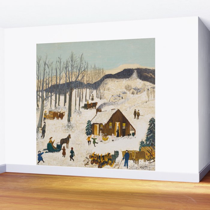 Anna Mary Robertson 'Grandma' Moses Sugaring Off American Folk Art Wall Mural Gallery Image 2