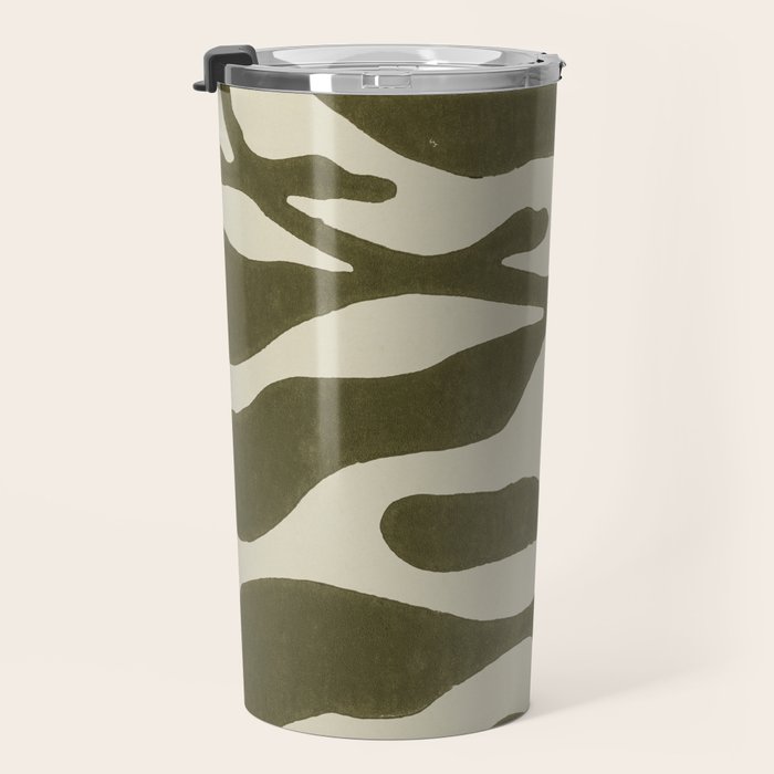 One Hundred-Leaved Plant #20 / Lino Print Travel Mug Gallery Image 3
