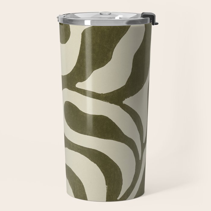 One Hundred-Leaved Plant #20 / Lino Print Travel Mug Gallery Image 2